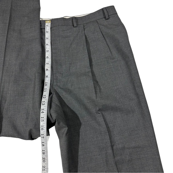 Ralph Lauren Total Comfort Grey 100% Wool Suit Pants Sz 40x32 Pleated Cuffed Hem - Picture 4 of 11
